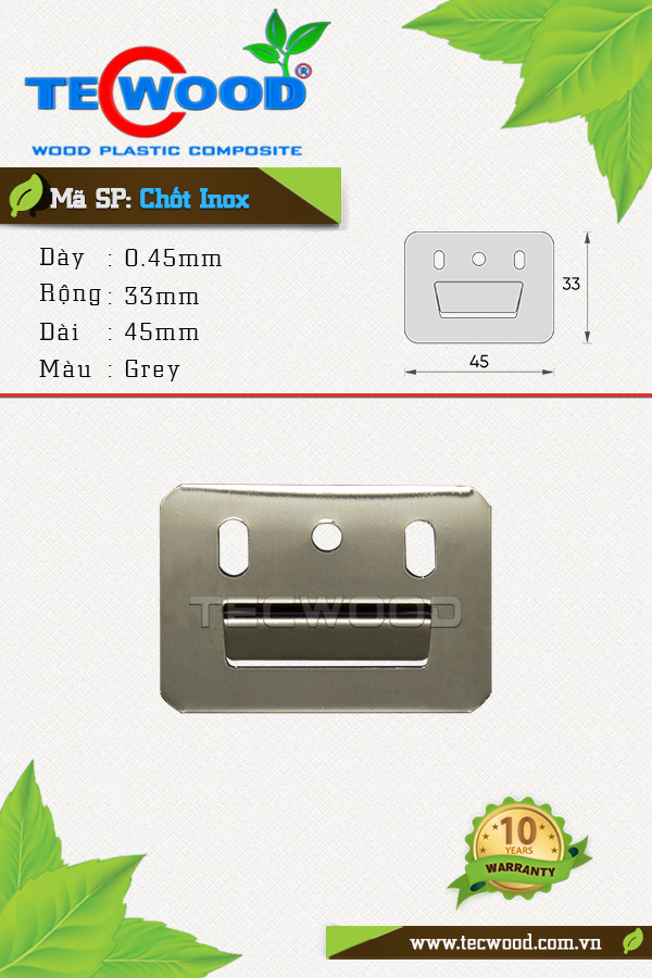 Phụ kiện Chốt Inox 33x45