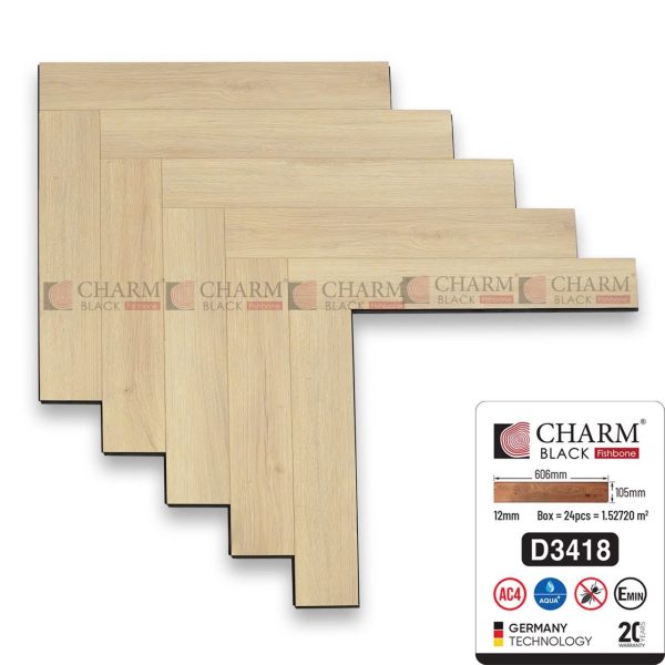 Sàn gỗ xương cá Charmwood D3418