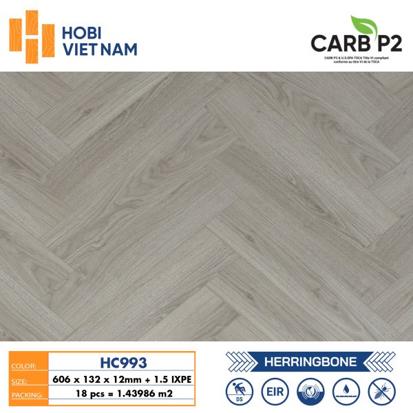 Sàn gỗ xương cá Hobi Carb HC993