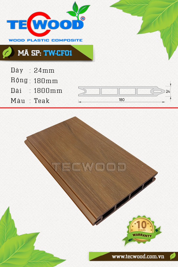 Sàn gỗ ngoài trời Tecwood TW-CF01 Teak
