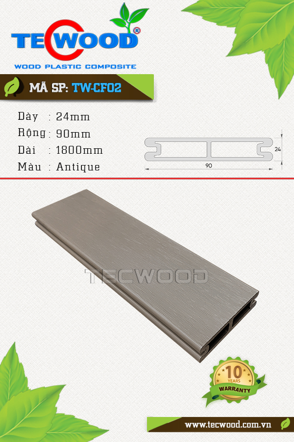 Sàn gỗ ngoài trời Tecwood TW-CF02 Antique