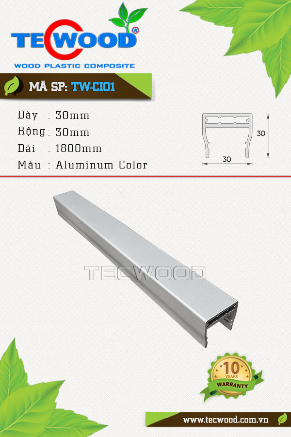 Sàn gỗ ngoài trời Tecwood TW-CI01 Aluminum Color