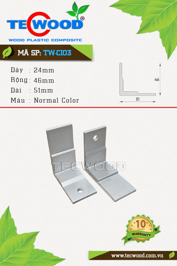 Sàn gỗ ngoài trời Tecwood TW-CI03 Normal Color
