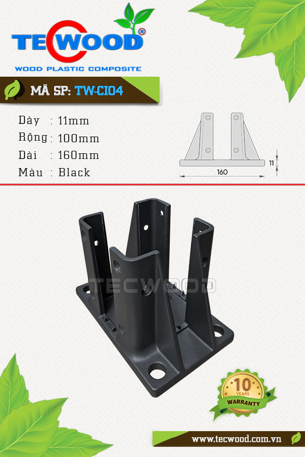 Sàn gỗ ngoài trời Tecwood TW-CI04 Black