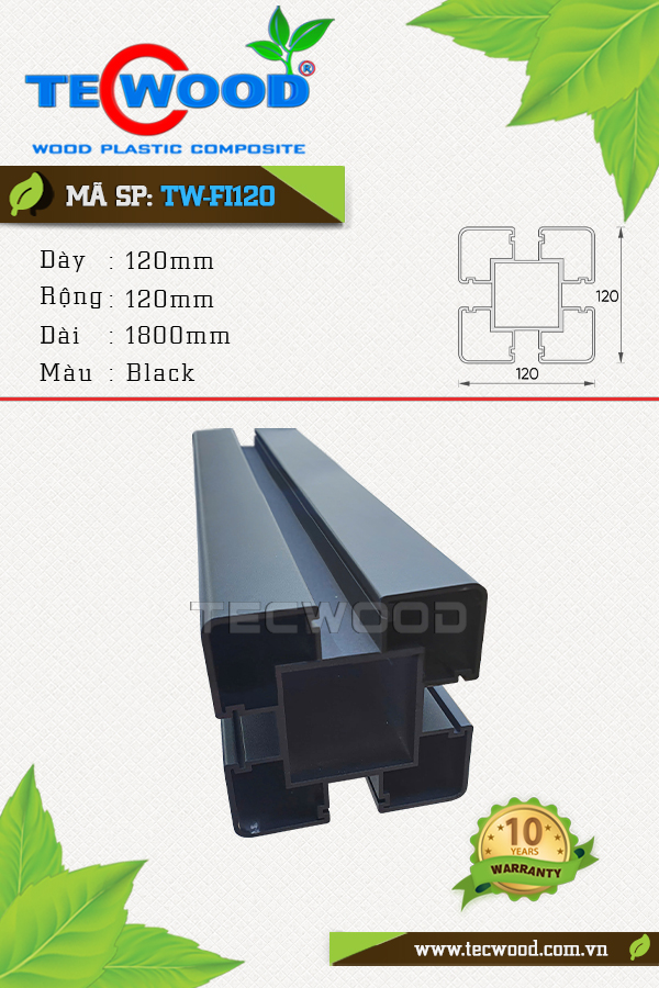 Sàn gỗ ngoài trời Tecwood TW-FI120 Black