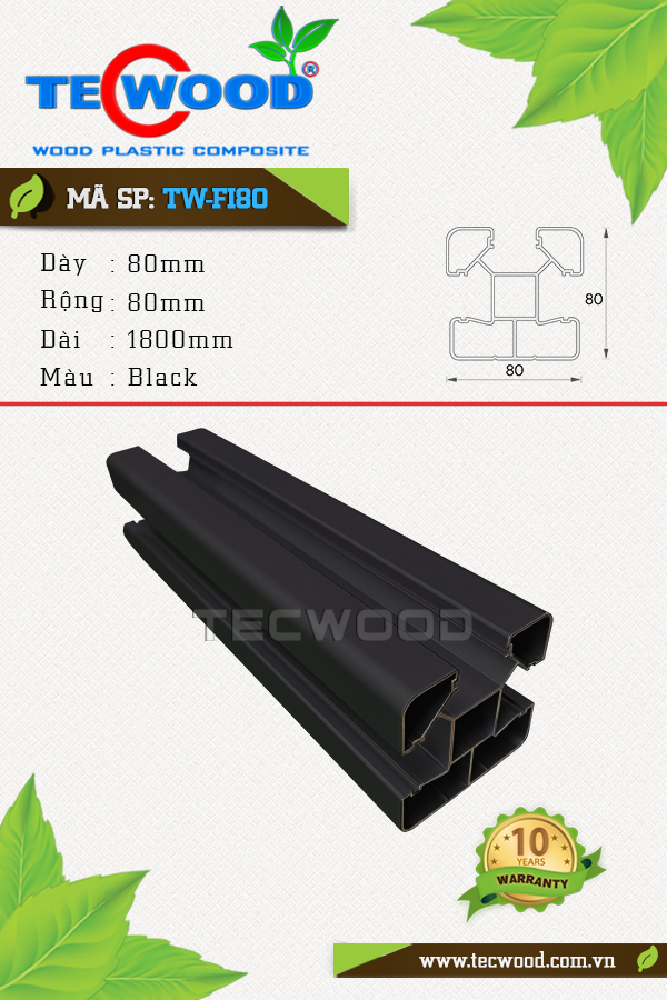 Sàn gỗ ngoài trời Tecwood TW-FI80 Black