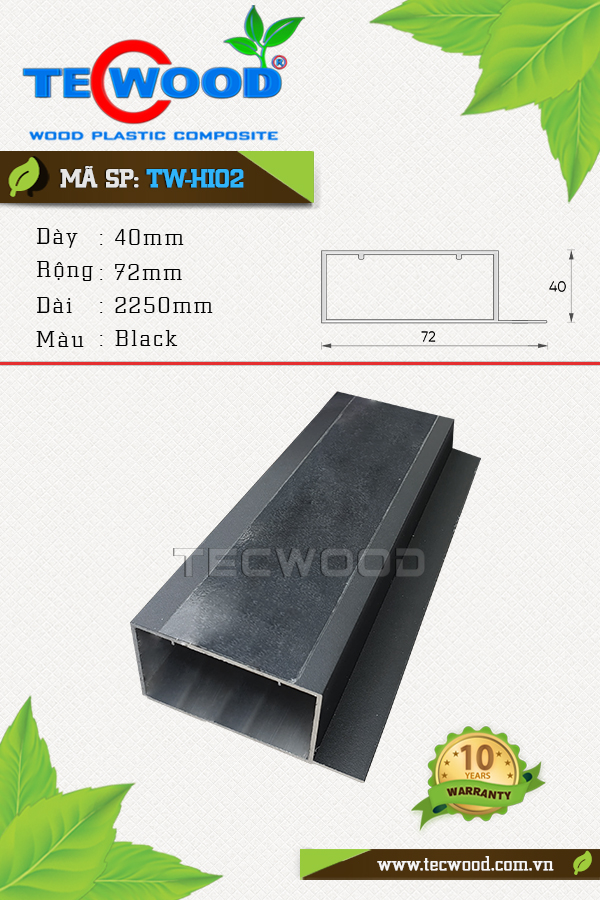 Sàn gỗ ngoài trời Tecwood TW-HI02 Black