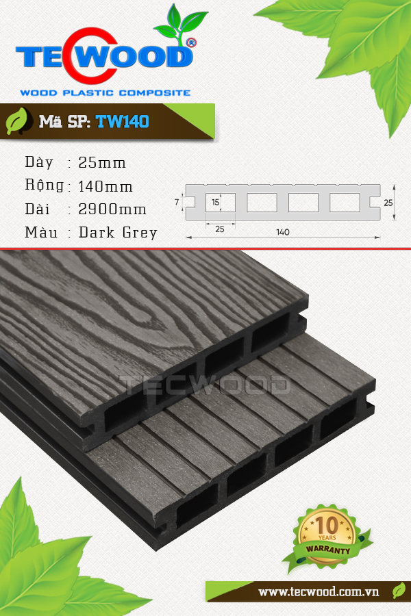 Ván sàn TW140 3D Dark Grey