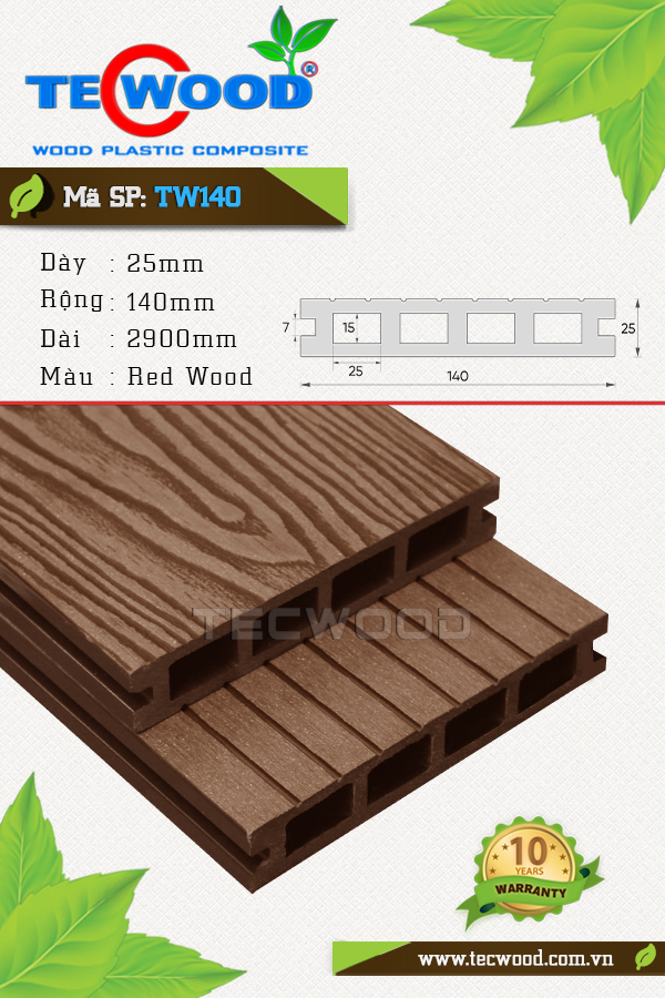 Ván sàn TW140 3D Red Wood