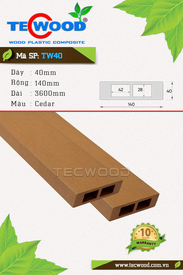Thanh lam TW40 Cedar