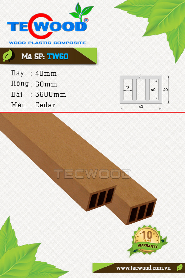 Thanh lam TW60 Cedar