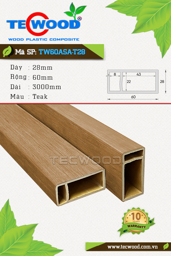Thanh lam TW60ASA-T28 Teak