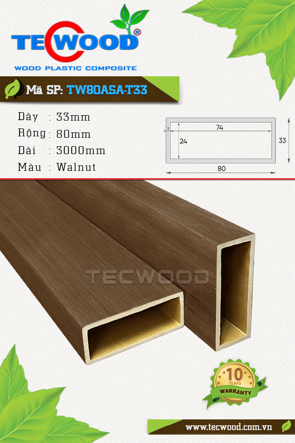 Thanh lam TW80ASA-T33 Walnut
