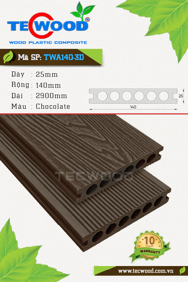 Ván sàn TWA140-3D Chocolate