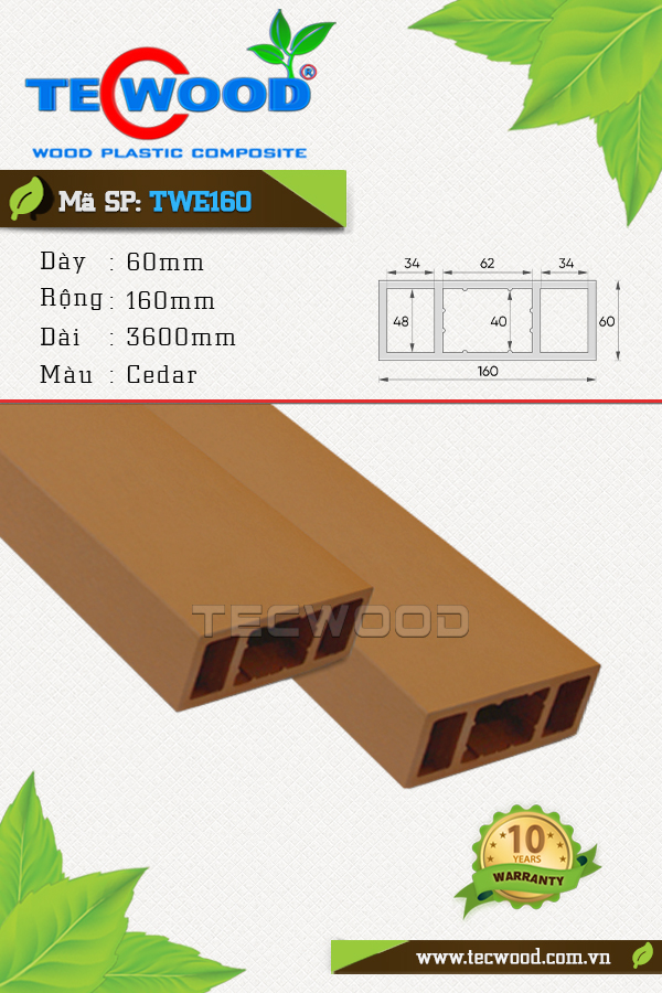 Thanh lam TWE160 Cedar