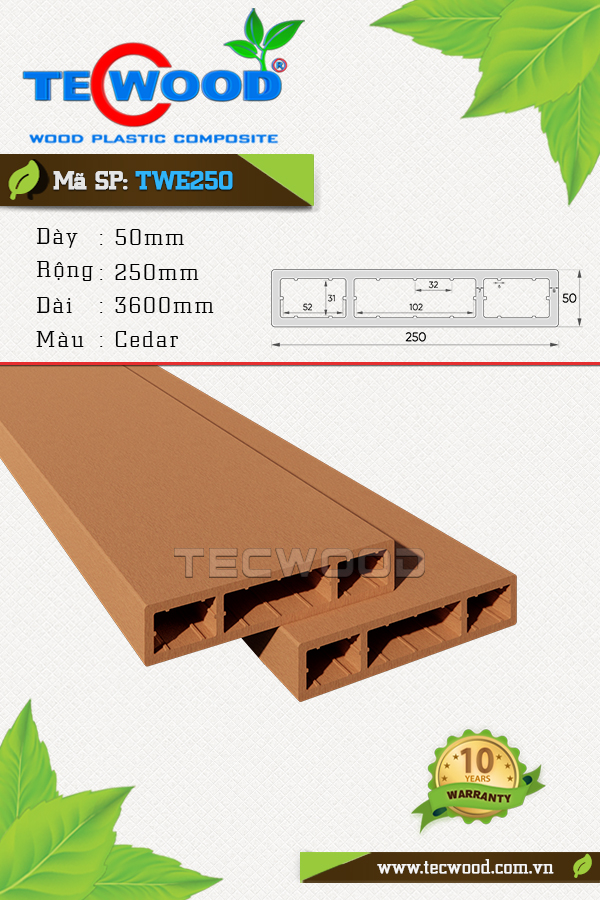 Thanh lam TWE250 Cedar