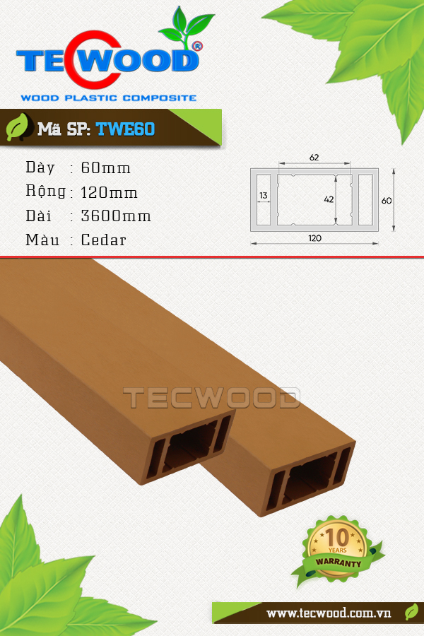 Thanh lam TWE60 Cedar