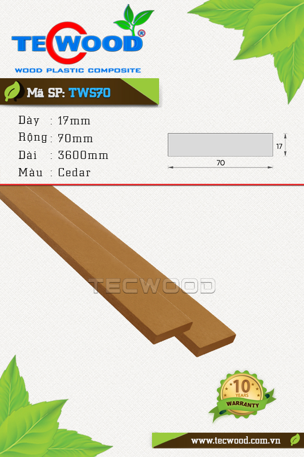 Thanh lam TWS70 Cedar