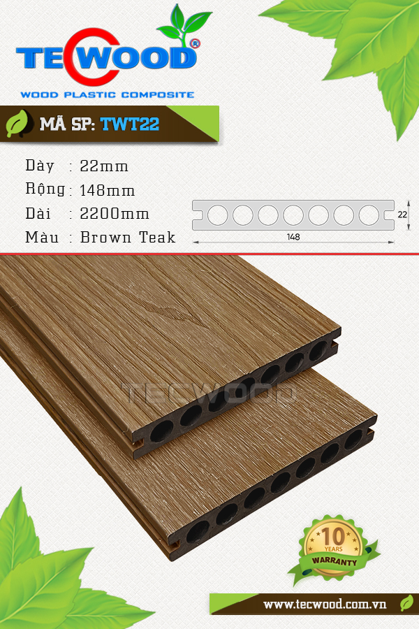 Ván sàn TWT22 Brown Teak