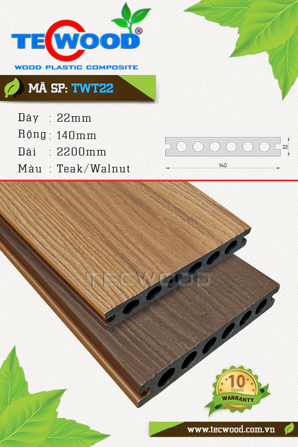 Ván sàn TWT22 Teak Walnut