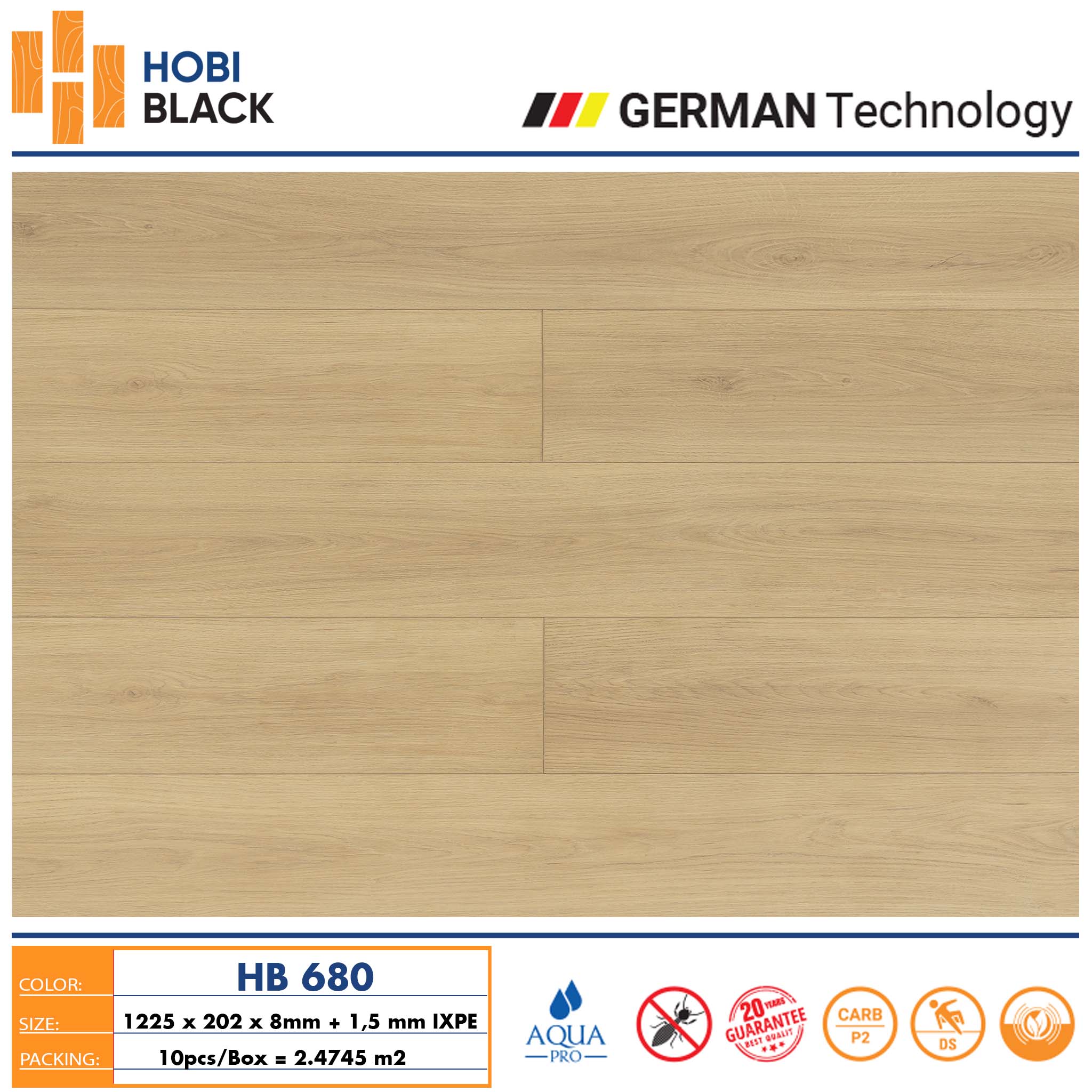 Sàn gỗ Hobi Black HB680