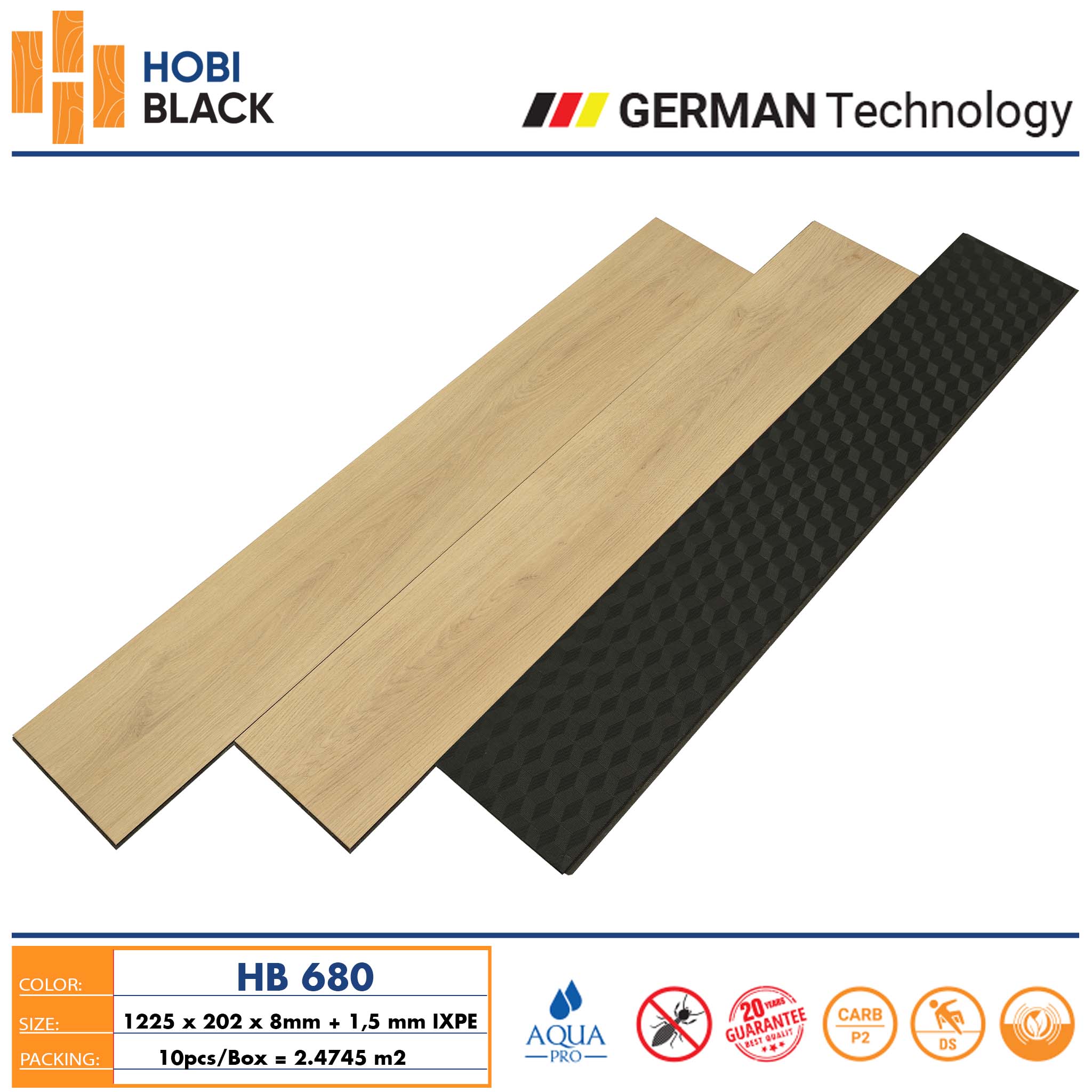 Sàn gỗ Hobi Black HB680 - Ảnh 2