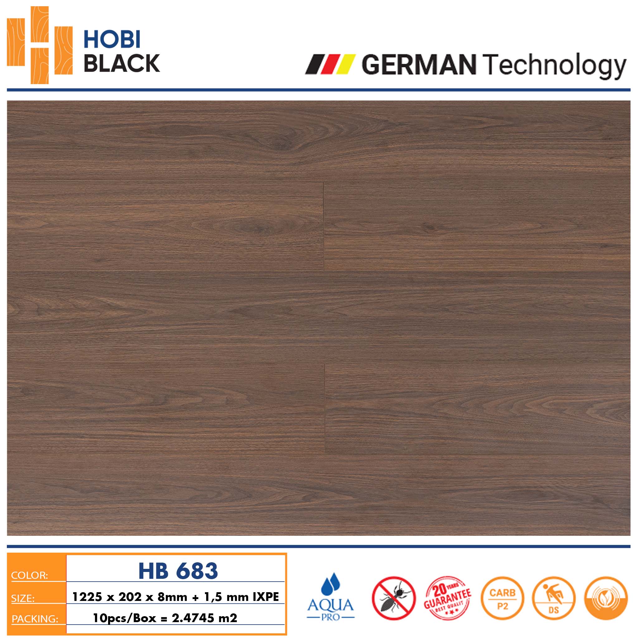 Sàn gỗ Hobi Black HB683