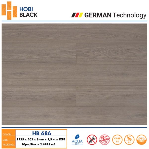 Sàn gỗ Hobi Black HB686