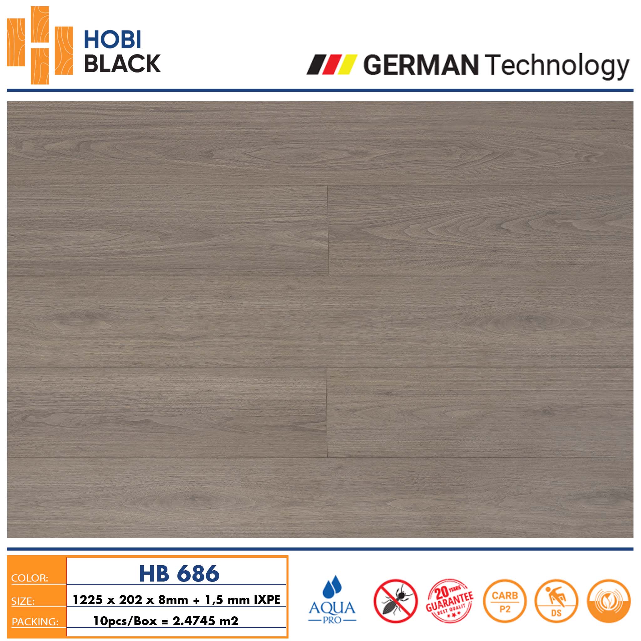Sàn gỗ Hobi Black HB686
