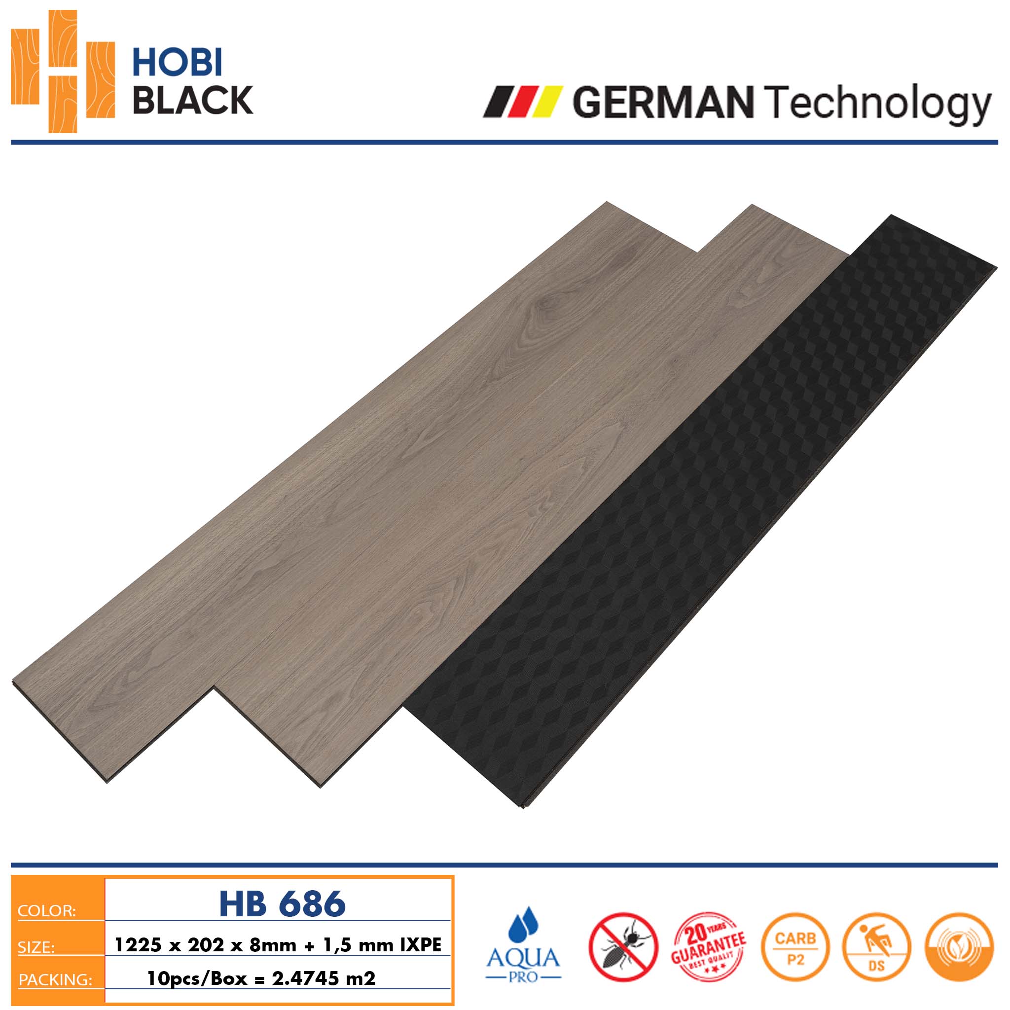 Sàn gỗ Hobi Black HB686 - Ảnh 2